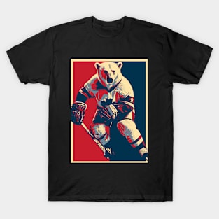 Polar Bear Ice Hockey Player HOPE T-Shirt